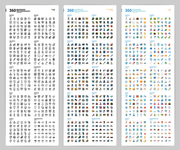 360 Icons x3 Styles in Graphics - product preview 7