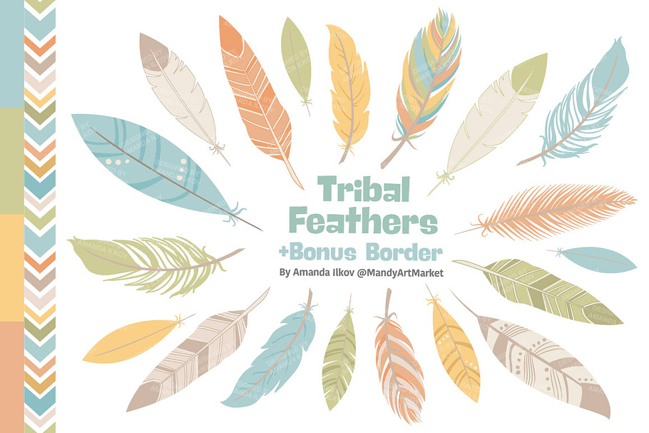 Vintage Feathers Vector Clipart
