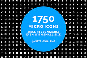 1750+ GLYPH ICONS for small GUI's