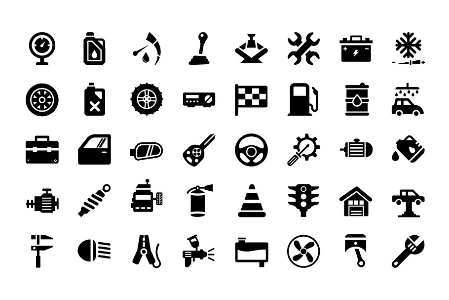 64 Auto Workshop Vector Icons in Graphics - product preview 8
