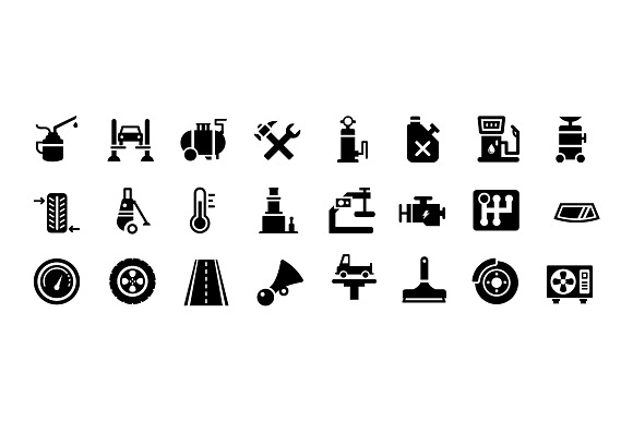 64 Auto Workshop Vector Icons in Graphics - product preview 1