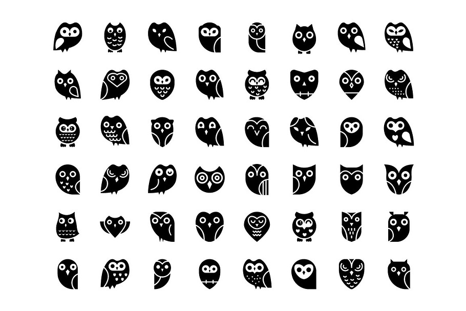 48 Owl Vector Icons