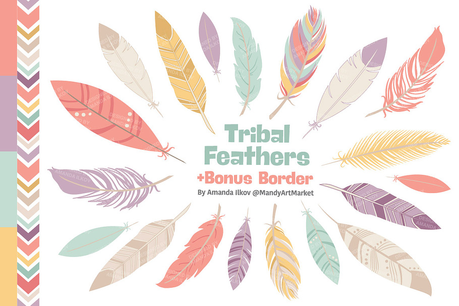 Vintage Pink Feathers Vector Clipart
