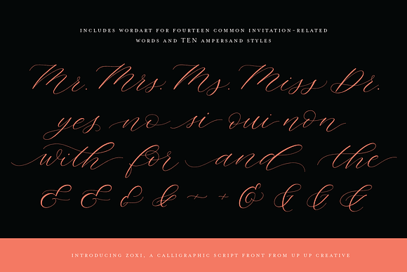 Zoxi, a Calligraphy Script Font in Calligraphy Fonts - product preview 2