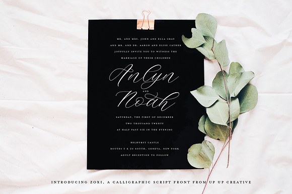 Zoxi, a Calligraphy Script Font in Calligraphy Fonts - product preview 4