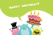 Monsters Birthday Card