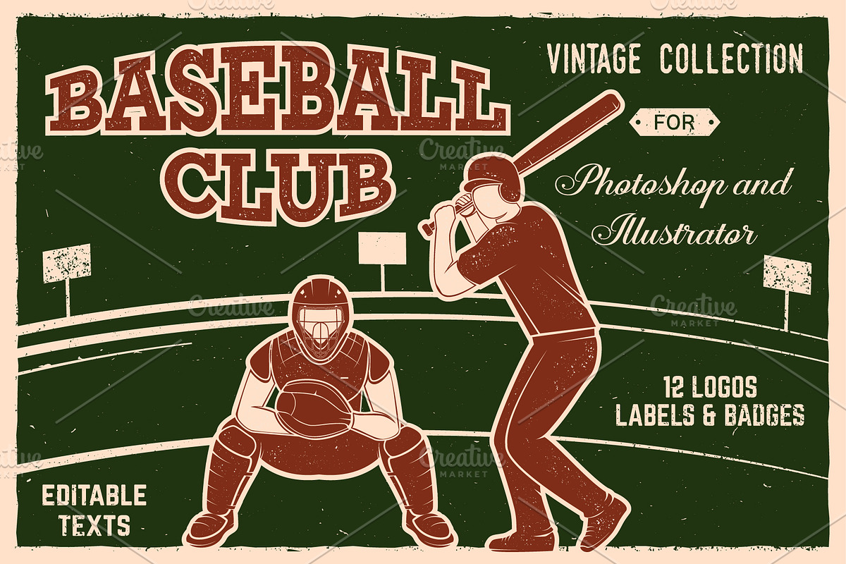 Baseball Club Vintage Collection in Logo Templates - product preview 8