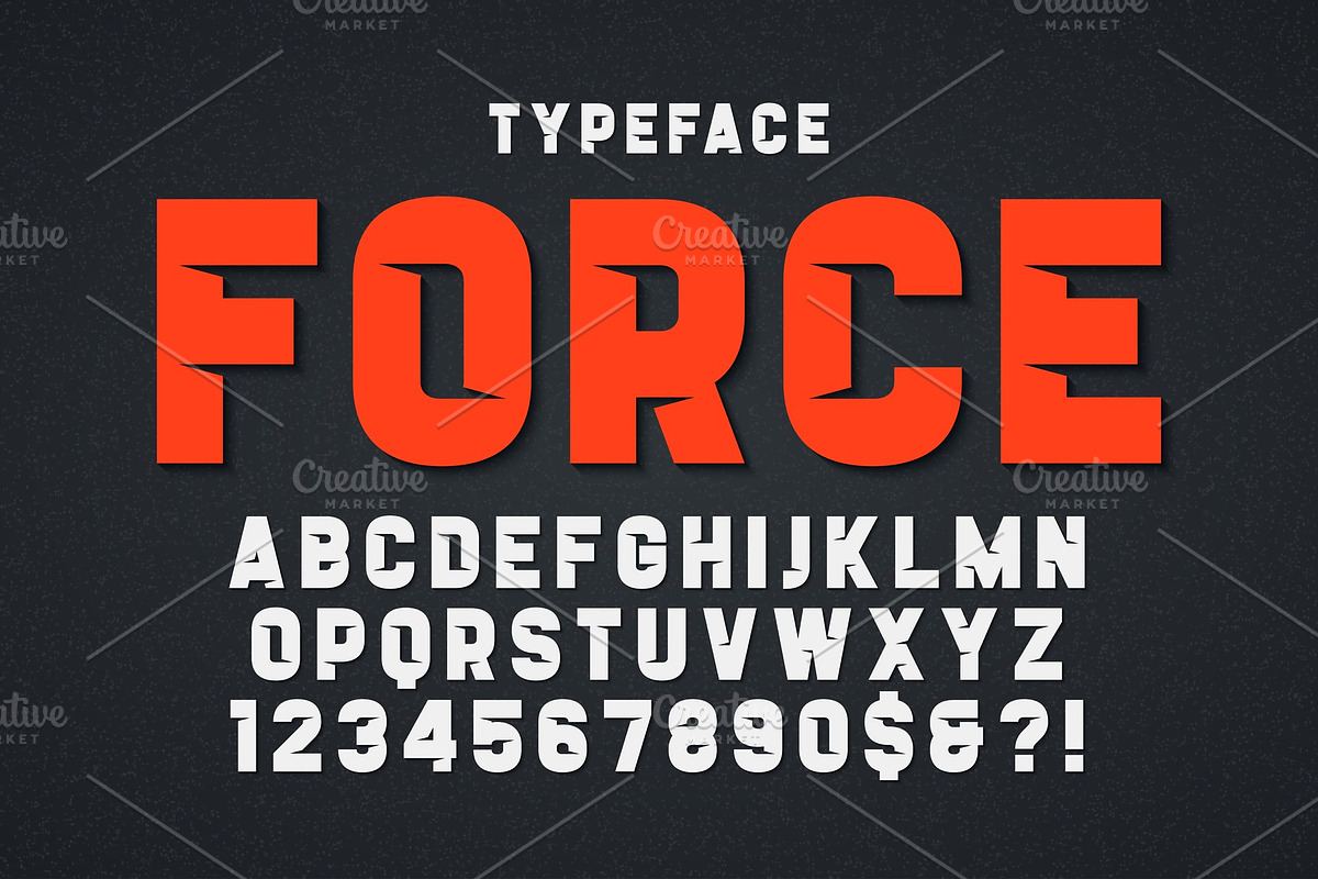 Force heavy display font design in Illustrations - product preview 8