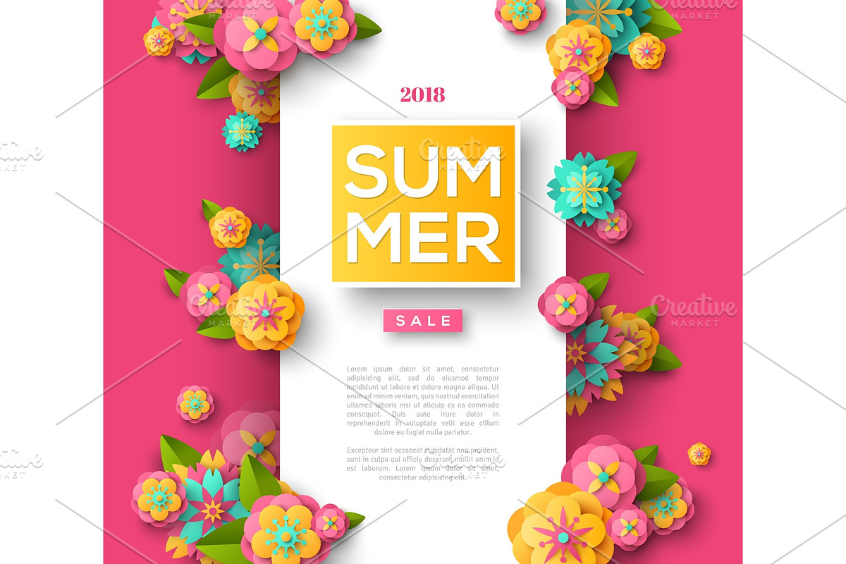 Summer sale flyer template in Illustrations - product preview 8