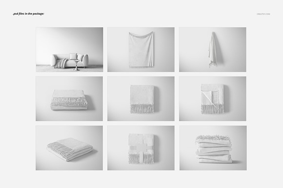 Tassel Fringe Blanket Mockup Set in Product Mockups - product preview 2