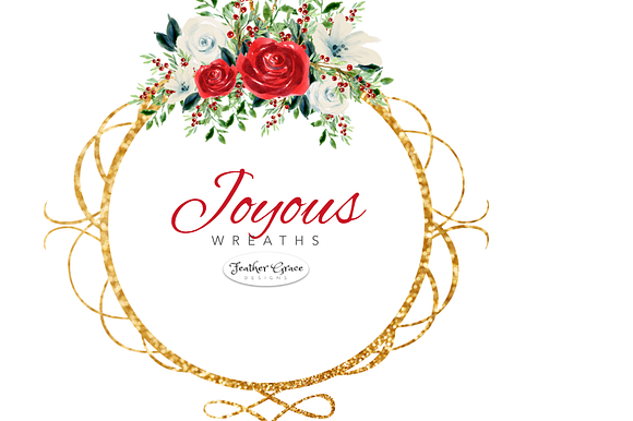 Red Watercolor Flowers & Wreaths in Illustrations - product preview 7