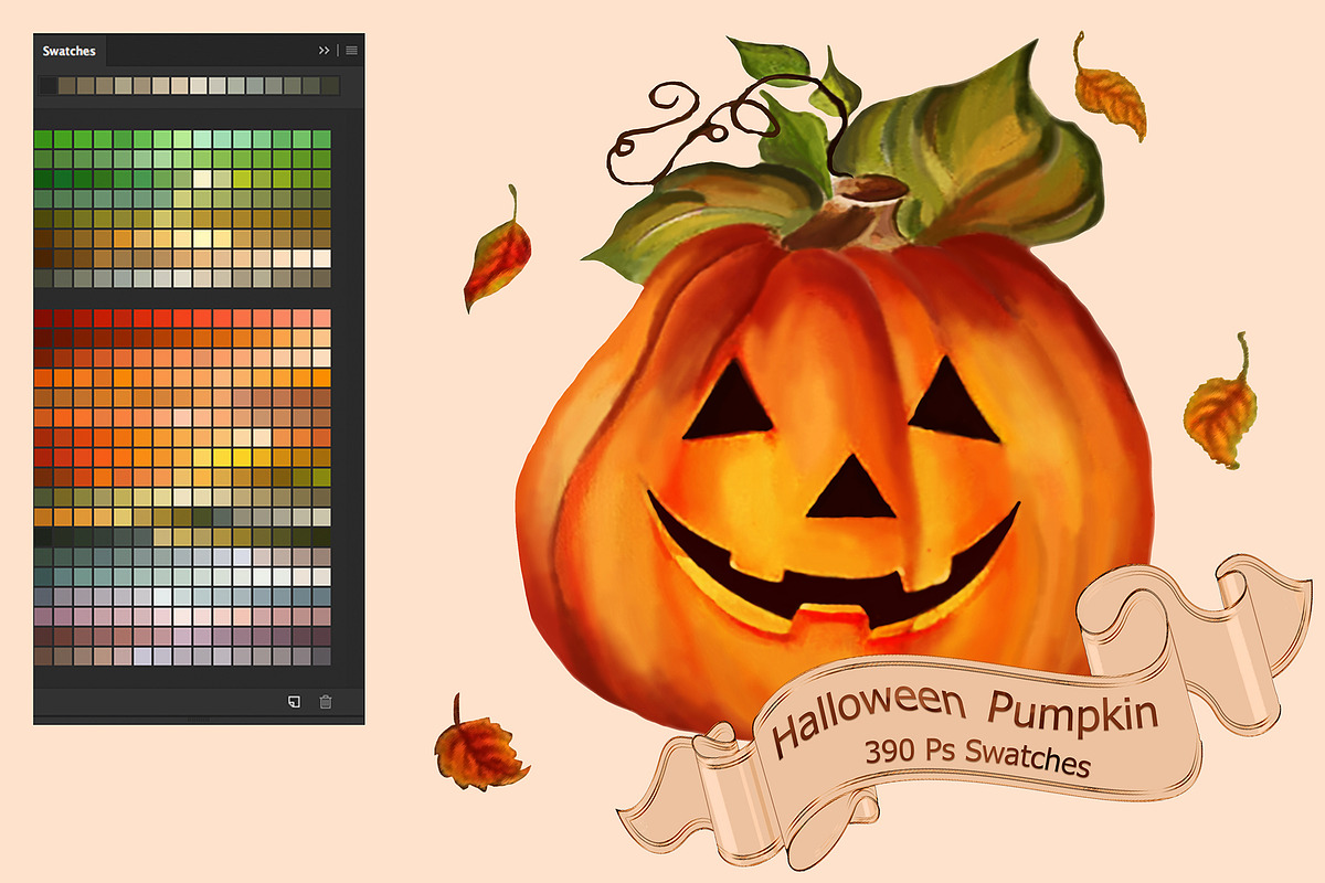 Halloween Pumpkin Swatches in Photoshop Color Palettes - product preview 8