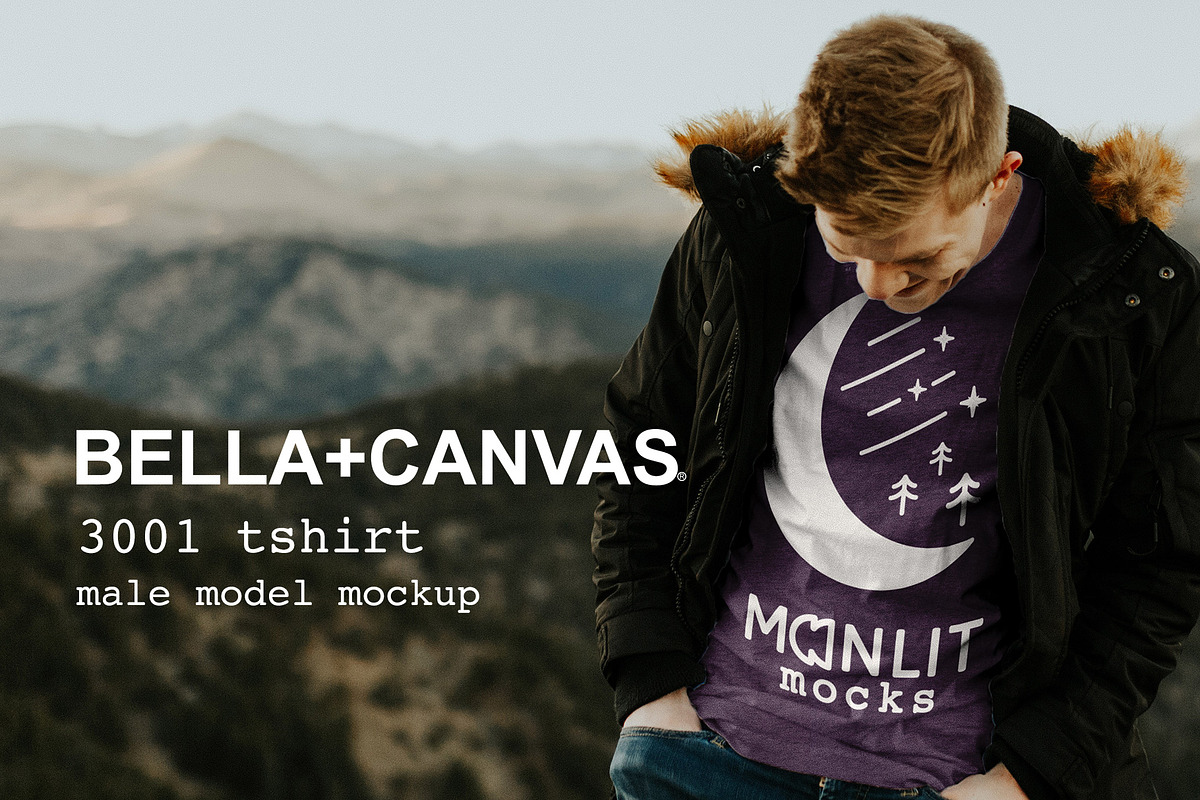 Bella Canvas 3001 Mockup Male Tee in Product Mockups - product preview 8