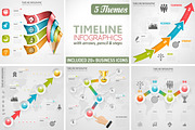 5 Themes Timeline Infographics