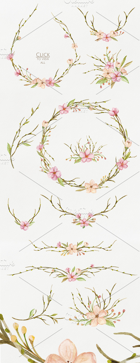 Floral Fantasy Watercolor in Illustrations - product preview 1