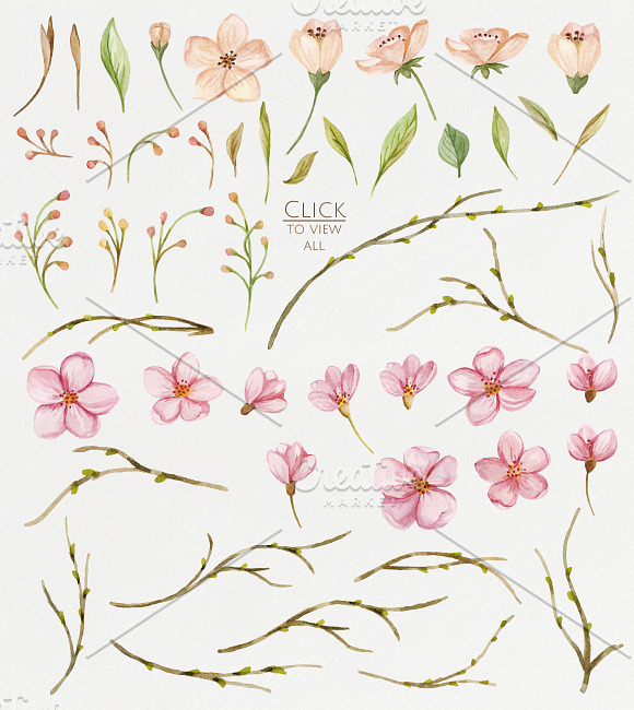Floral Fantasy Watercolor in Illustrations - product preview 3