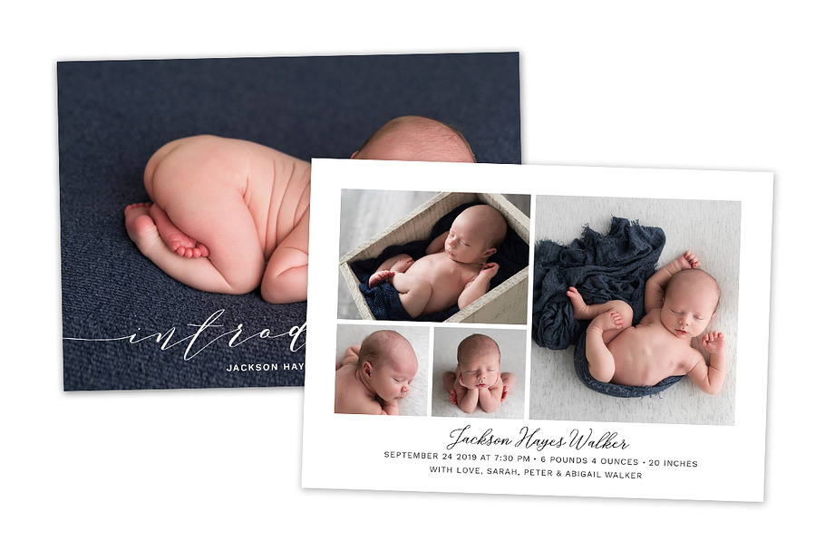 Birth Announcement Template CB137 in Card Templates - product preview 8