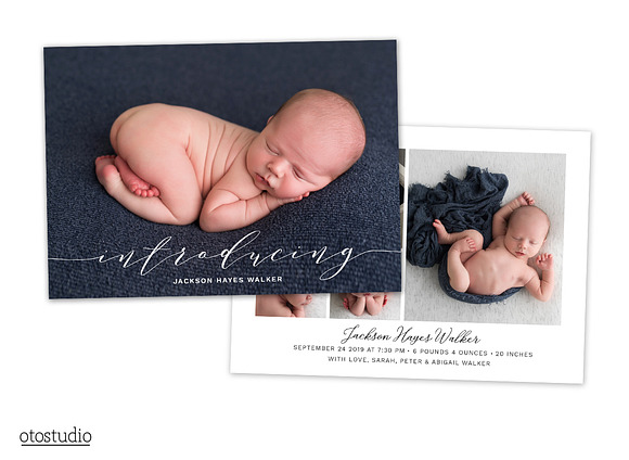 Birth Announcement Template CB137 in Card Templates - product preview 1