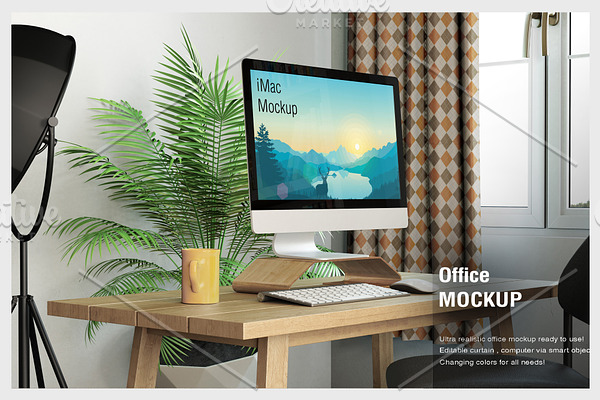 iMac Home Office Mockup
