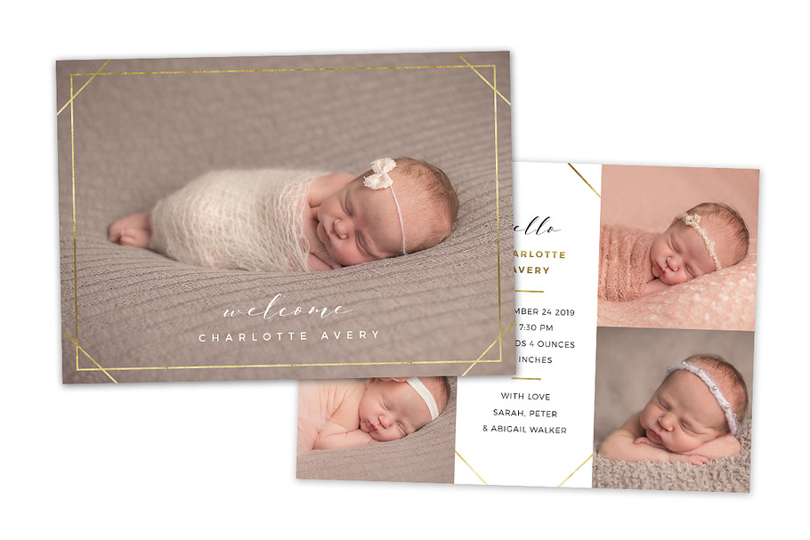 Birth Announcement Template CB133 in Card Templates - product preview 8