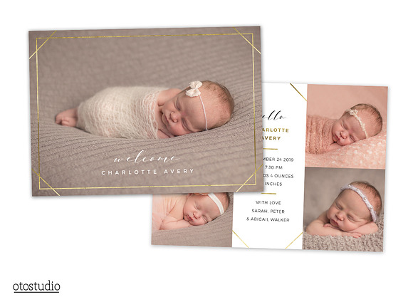 Birth Announcement Template CB133 in Card Templates - product preview 1