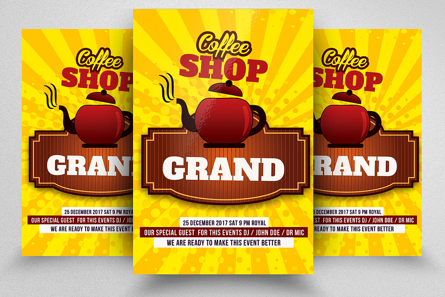 Coffee Restaurant Flyer Templates in Flyer Templates - product preview 8