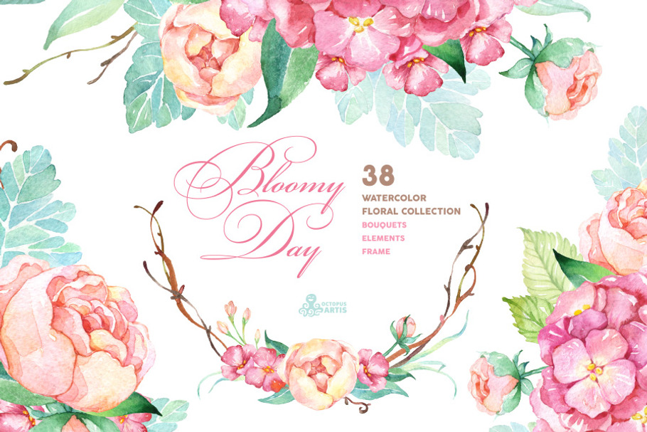 Bloomy Day. Floral Collection in Illustrations - product preview 8