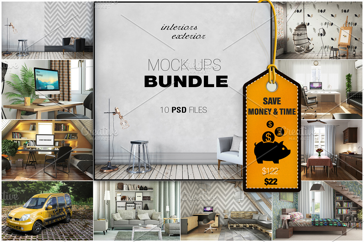 10 Interior & Exterior Mockup Bundle in Product Mockups - product preview 8