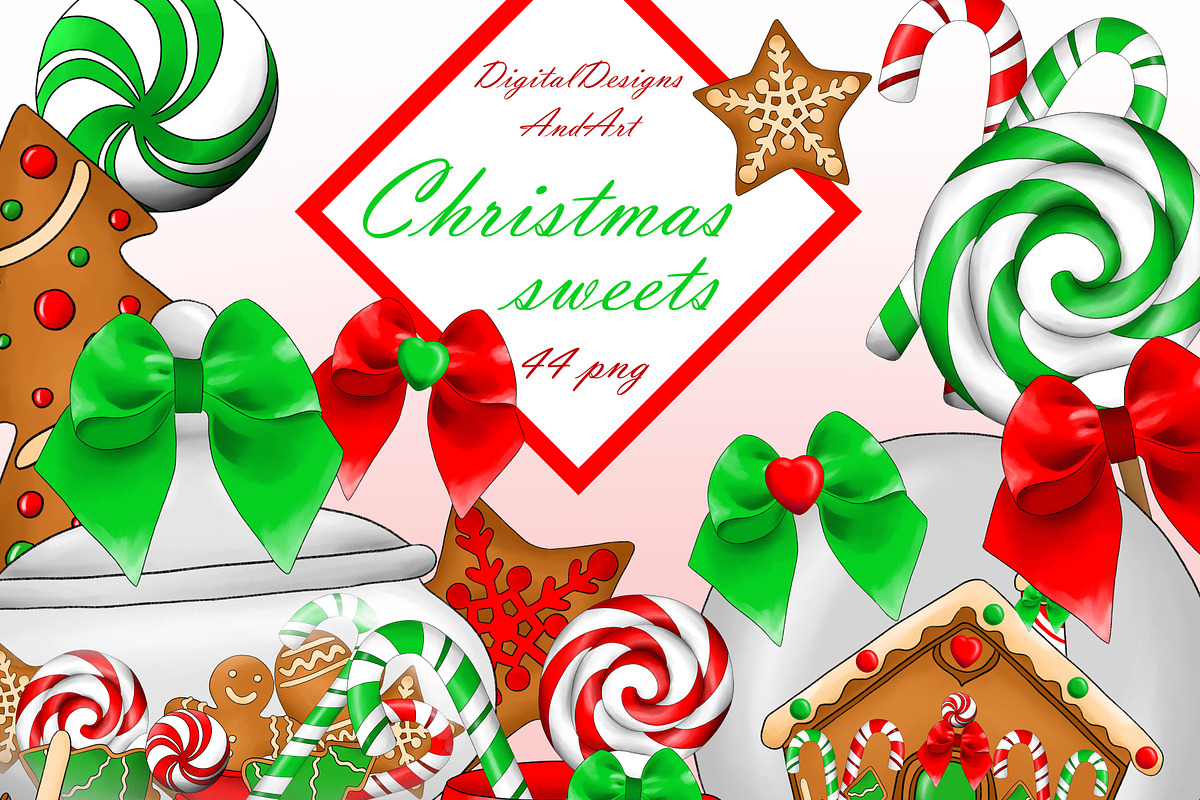 Christmas sweets clipart in Illustrations - product preview 8