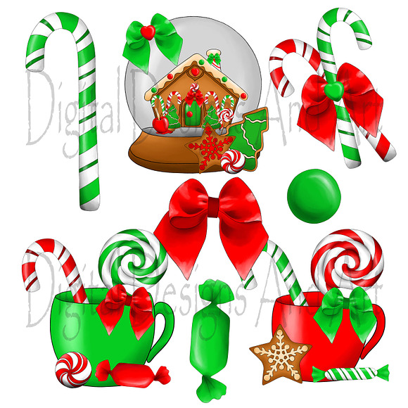 Christmas sweets clipart in Illustrations - product preview 2