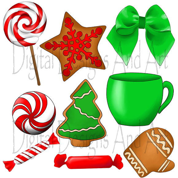 Christmas sweets clipart in Illustrations - product preview 4