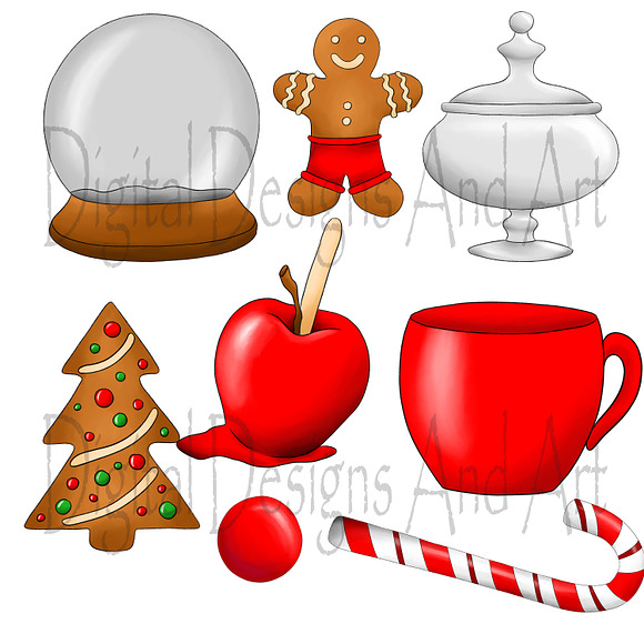 Christmas sweets clipart in Illustrations - product preview 5