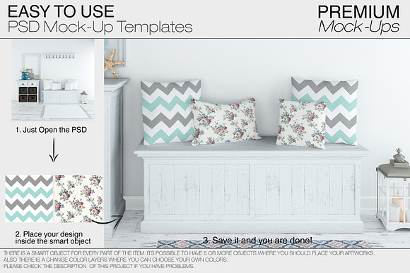 Coastal Style Entrance with Pillows in Product Mockups - product preview 6