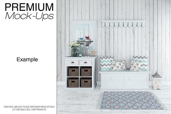Coastal Style Entrance with Pillows in Product Mockups - product preview 10