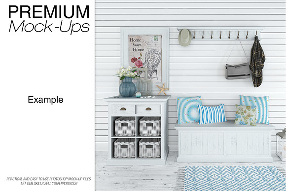 Coastal Style Entrance with Pillows in Product Mockups - product preview 11