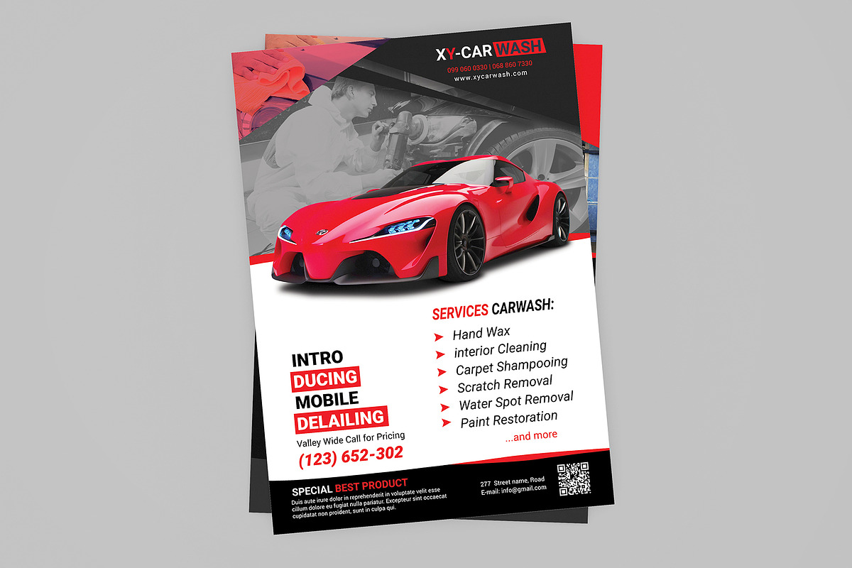 Car Wash Flyer Templates in Flyer Templates - product preview 8