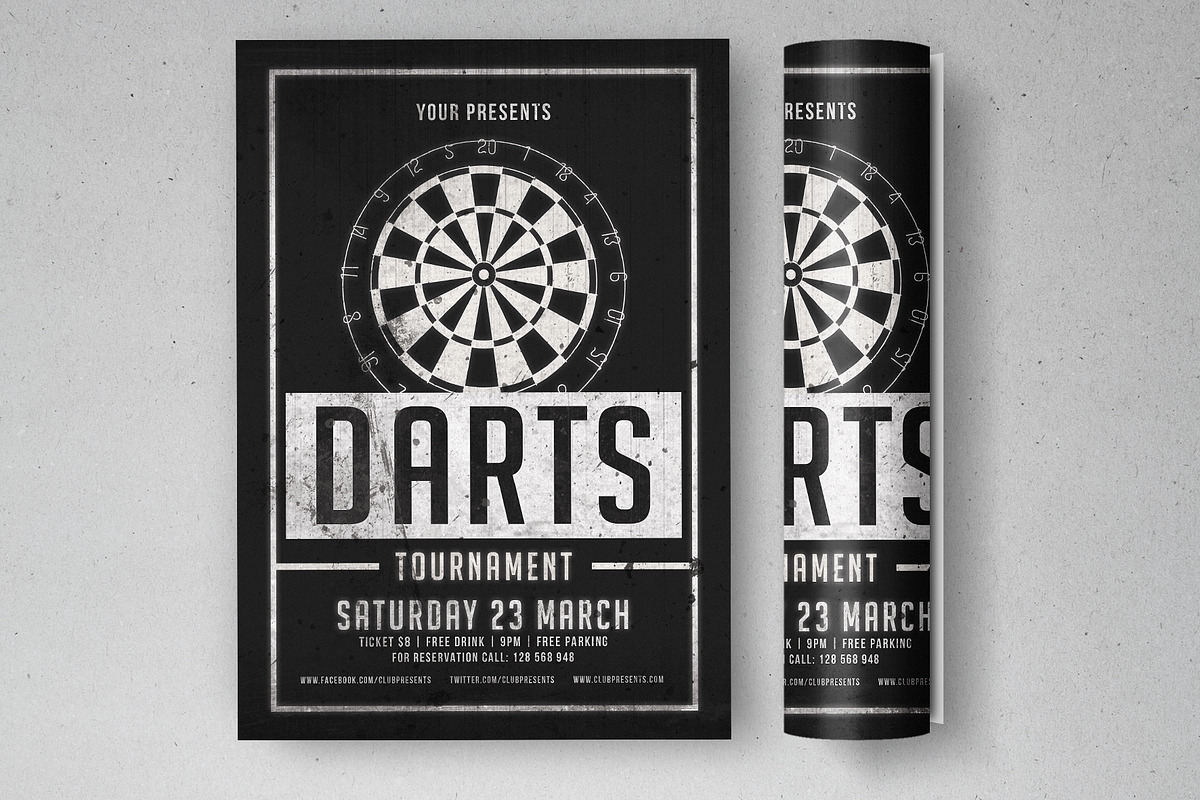 Darts Tournament Flyer in Flyer Templates - product preview 8