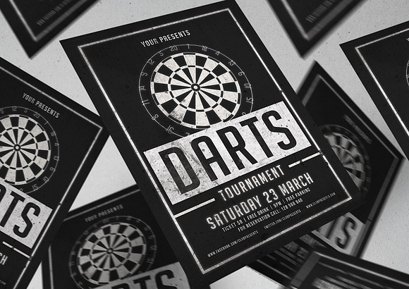 Darts Tournament Flyer in Flyer Templates - product preview 1