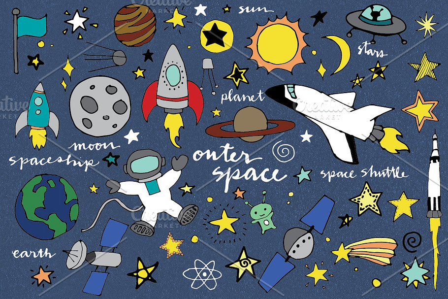 Hand Drawn Outer Space Illustrations