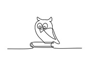 Continuous one line drawing. Owl