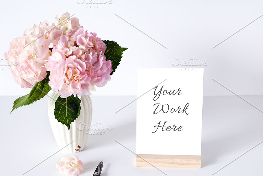 Hydrangea Vertical Invite 2 in Product Mockups - product preview 8