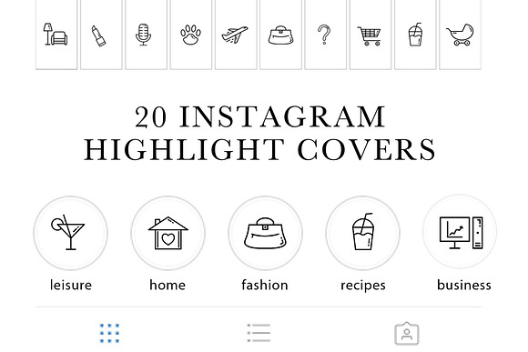 Instagram Highlights Icon Set in Graphics - product preview 1