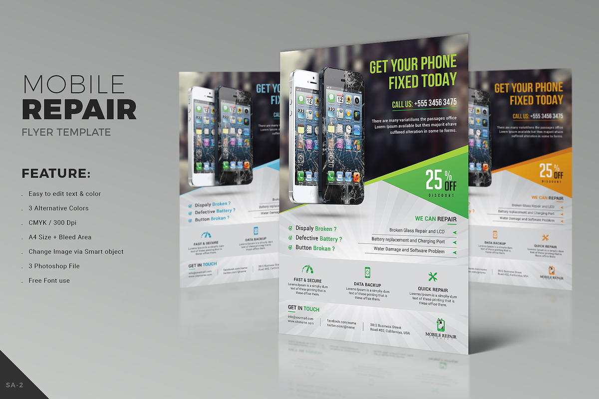 Smartphone Repair Flyer in Flyer Templates - product preview 8