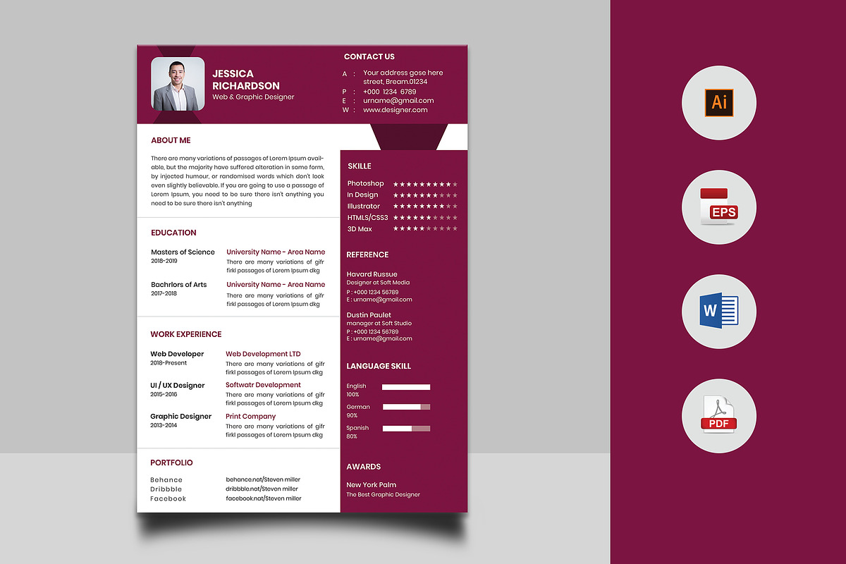 Resume And Cover Letter in Letter Templates - product preview 8