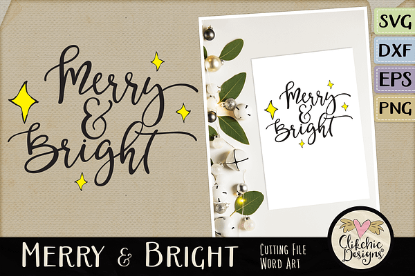Merry & Bright Vector SVG Clipart