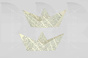 Letters paper boat. 3d illustration