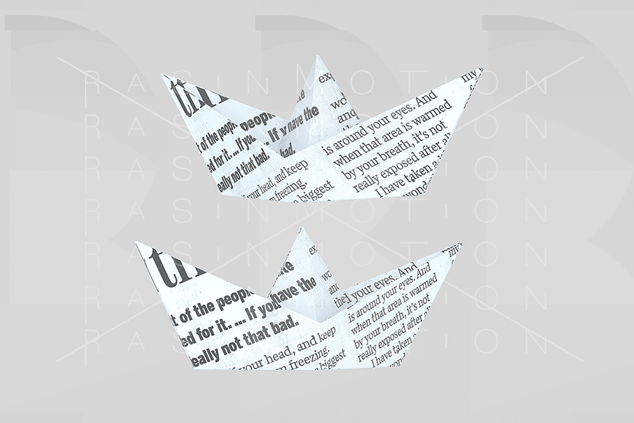 Newspaper paper boat. 3d illustratio in Illustrations - product preview 8