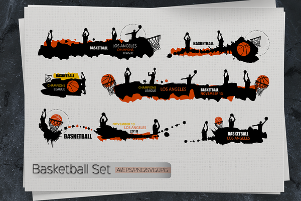 Basketball set. Sport designs.