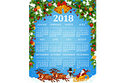 Calendar template with Xmas