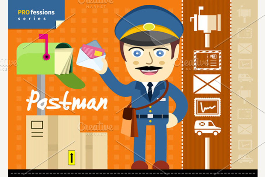 Postman in Uniform in Illustrations - product preview 8